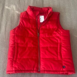 GAP Vibrant Red Quilted Vest Small (6-7)
